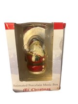 Vintage 2005 Mr. Christmas Animated Porcelain Music Box Santa &amp; Rotating... - $84.20 MXN