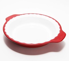 KitchenAid 9&quot; Round Casserole Or Deep Dish Pie Plate Red / White. - £17.30 GBP