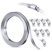 304 Stainless Steel Hose Clamp Assortment Kit DIY, Cut-To-Fit 12 FT Metal Strap - £15.50 GBP