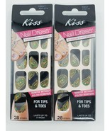 2 x KISS Dress 18 Nail Polish Strips 59847 KDS27X Paisley on Black Tips ... - $6.99