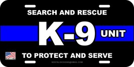 K9 K-9 Unit Dog Police Search And Rescue Aluminum Metal License Plate Tag - £10.27 GBP+