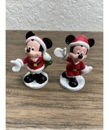Vintage Disney Christmas Mickey and Minnie Mouse PVC Figures Xmas Holida... - $24.75