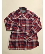 Jachs Girlfriend-Plaid Soft Flannel Shirt Red/White/Blue-Comfort Stretch... - $18.13