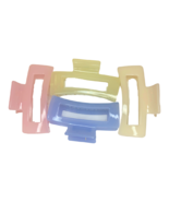 Lot of 4 Hair Claw Shark Clips Pastel Macaron Jelly Translucent Colors NEW - £8.76 GBP