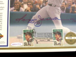 Reggie Jackson Hof 93 Yankees Signed Auto Vtg Hof Induction Day L/E Photo Uda - £117.67 GBP