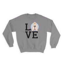 Love Shih Tzu Cute : Gift Sweatshirt Dog Cartoon Funny Owner Heart Pet Mom Dad - £22.76 GBP
