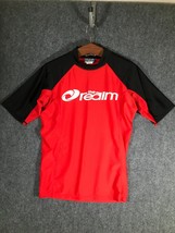 The Realm High Neck T Shirt Mens Medium Red Black Stretch Activewear Out... - £11.23 GBP