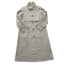 NWT Everlane The Long Mac Coat in Stone Light Khaki Twill Cotton Maxi Trench L - £100.50 GBP