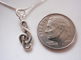 Tiny Treble Clef Necklace 925 Sterling Silver Corona Sun Jewelry - £8.48 GBP