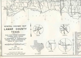 Lamar County Texas General Highway Map 1969 State Highway Department - £19.58 GBP