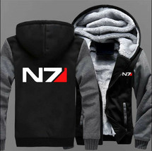 Winter Game Mass Effect N7 Hoodie Cosplay Fleece Coat Jacket Sweatshirt 4 Colors - £21.98 GBP