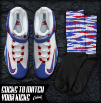 STREAKS Socks for N Air Griffey Max 1 Gym Red Old Royal Teal 24 USA T Shirt - £16.53 GBP