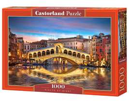 1000 Piece Jigsaw Puzzle, Rialto by Night, Rialto Bridge, Venice, Italy,... - $18.99