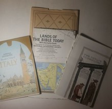 Vintage Set Of 3 Maps and 4 Sheets By The National Geographic Society In... - £18.17 GBP