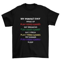 My Perfect Day Video Games T-Shirt, Funny Cool Gamer Tee Gift T-Shirt White - £15.62 GBP+