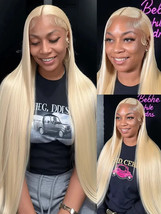 30 40 Inch 613 Honey Blonde 13x4 Lace Front Human Hair Wigs Color Straight 250 D - £44.03 GBP+