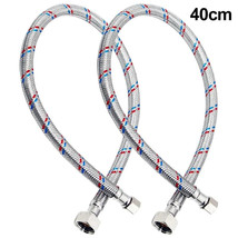 Stainless Steel Faucet Water Supply Lines Kitchen Sink  2Pcs 16&quot; X 1/2&quot; ... - £7.78 GBP