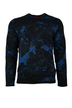 Hugo Boss Mens Blue Camo Snowy Knit Cotton Crew Neck Sweater Small S 305... - £107.09 GBP