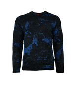 Hugo Boss Mens Blue Camo Snowy Knit Cotton Crew Neck Sweater Small S 305... - £106.00 GBP
