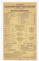 Leighton Restaurant &amp; Coffee Shop Menu Powell St San Francisco California 1930&#39;s - £61.29 GBP