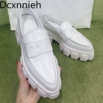 White High quality new Loafers Women&#39;s Brock Shoes Platform Casual female leathe - £138.87 GBP