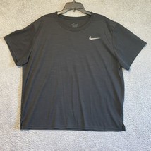 Nike T-Shirt Mens XXL Black Polyester Dri-Fit Short Sleeve Workout Training - $14.85