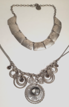 Set of 2 Vintage Costume Silverplate necklaces  Erica Lyons and FimJewelry marks - £8.86 GBP