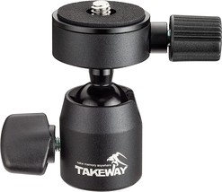 TAKEWAY Mini Ball Head, Tripod Ball Head 360° Rotatable Tilt Panoramic and Quick - £25.42 GBP