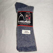 Headsox Crew Socks 2 Pair, Large, Slightly Blue Colored, Made in the U.S.A - $9.08