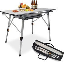 Portable Aluminum Camping Table With Mesh Holder, Lightweight Aluminum, ... - £54.30 GBP