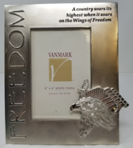 Eagle Photo Frame Wings of Freedom Patriotic Honor Military Vintage Silv... - $15.15