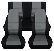 Front and Rear car seat covers Fits Jeep wrangler TJ 1997-2002 Black-Charcoal - $139.99