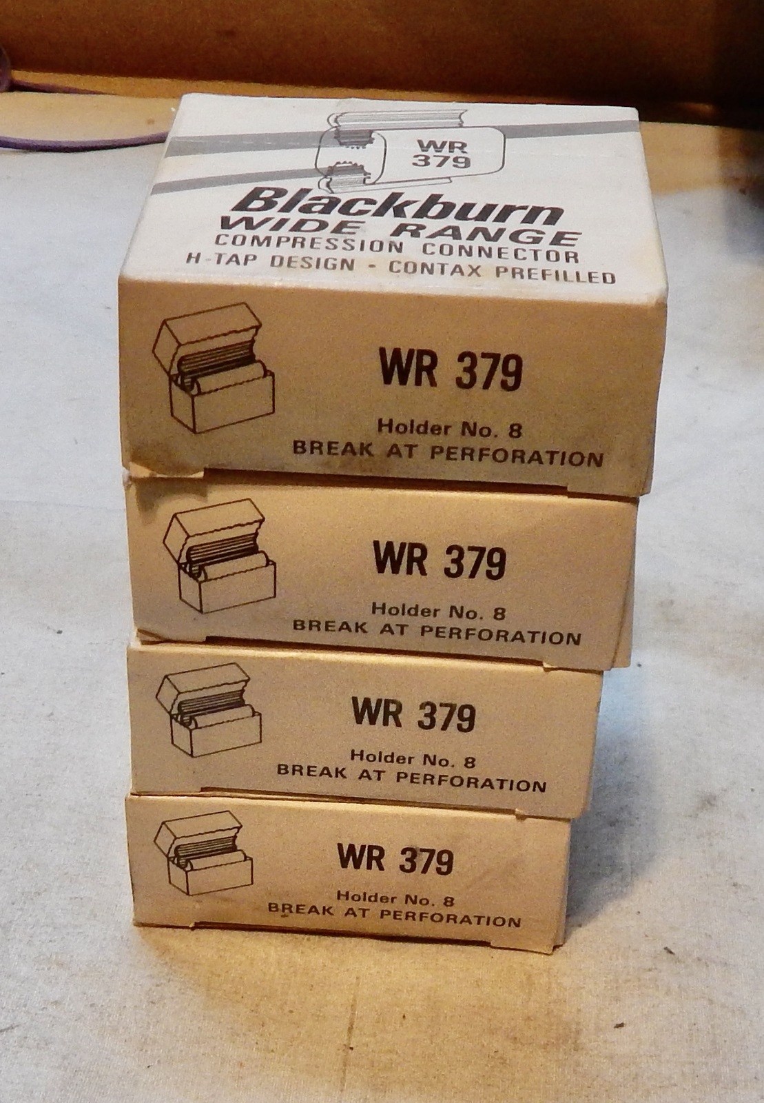 Blackburn WR379 Compress H Tap Conn 4ea 4/0 to 3/0 4 to6 ACSR Prefilled ... - $19.99