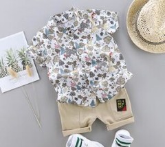 Summer Baby Boy Clothes Set Infant   Print Short Sleeve Shirt + Pants 1 2 3 4 Ye - £58.20 GBP