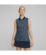NWT Ladies PUMA Navy Blazer Liberty Floral Sleeveless Polo Golf Shirt M ... - $704.27 MXN