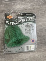 15&quot; Beistle Westminster Bells 4pack 5” Hunter Green Tissue Honeycomb Bells 55015 - £8.71 GBP