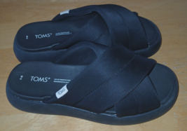 TOM'S MALLOW CROSSOVER REPREVE LADIES BLACK SANDALS-6W-NWOB-NICE - $22.00