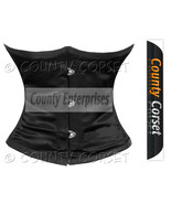 Full Steel Boned Shaper Cincher Mini Waspie Waistbust Sexy Black Satin C... - $42.98