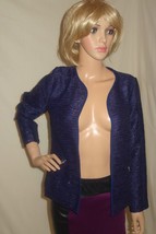 Tavi Sparkle Threaded Blazer Jacket NAVY Cool Short Sz SMALL NEW - $34.50