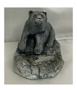 Glacial Ice Age Sculptures Grizzly Bear At Stream Fishing For Salmon Vin... - $493.81 MXN