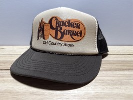 Vintage Cracker Barrel Hat Trucker Hat snapback Tan Brown 80’s Unworn Ad... - $366.03 MXN