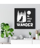 Black and White &quot;Be Wild and Wander&quot; Wolf Wall Art Print, Framed Horizon... - £48.82 GBP+
