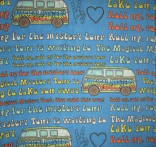 THE BEATLES FLEECY FABRIC MATERIAL Magical Mystery Tour RETRO HIPPIE NEW... - £15.94 GBP
