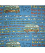 THE BEATLES FLEECY FABRIC MATERIAL Magical Mystery Tour RETRO HIPPIE NEW 1 YD - $19.95