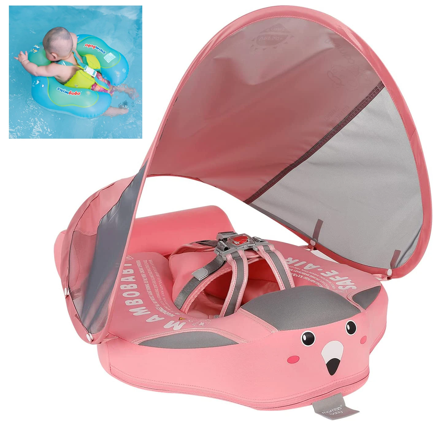 Baby Pool Float with Canopy UPF 50+ Inflatable Float Baby Floaties for Infant - £8.98 GBP+