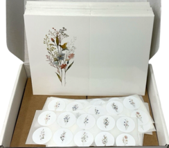 100 Pk  Floral All Occassions Blank Greeting Note Cards with Envelopes 4" x 6" image 2