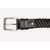 The Grand Woven Black Color Leather Belt image 6