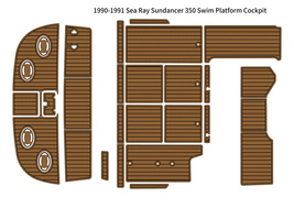 1990-1991 Sea Ray Sundancer 350 Swim Platform Cockpit Pad Boat EVA Teak Floor - £1,318.93 GBP