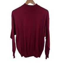 Alan Stuart Sweater Mens Large Mock Neck Maroon Merino Wool Long Sleeve Italy L - £27.89 GBP