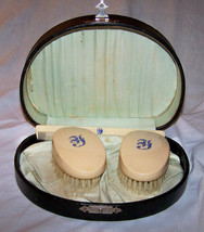 Boxed, Monogrammed French Ivory Celluloid Brush, Comb Set - £27.53 GBP
